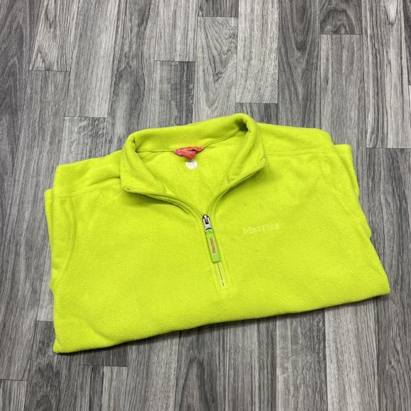 MARMOT 1/4 Zip Collared Green Pullover Fleece Jacket Girl's Size Large